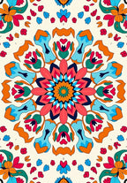 Floral Mandala Vivid Colors Rug