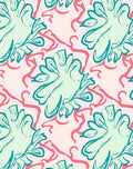 Abstract Coral And Leaf Motif Rug