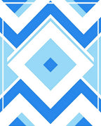 Azure Blue Geometric Diamond Pattern Rug