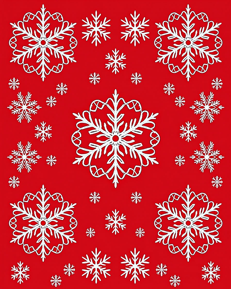 Festive Winter Snowflake Pattern Rug