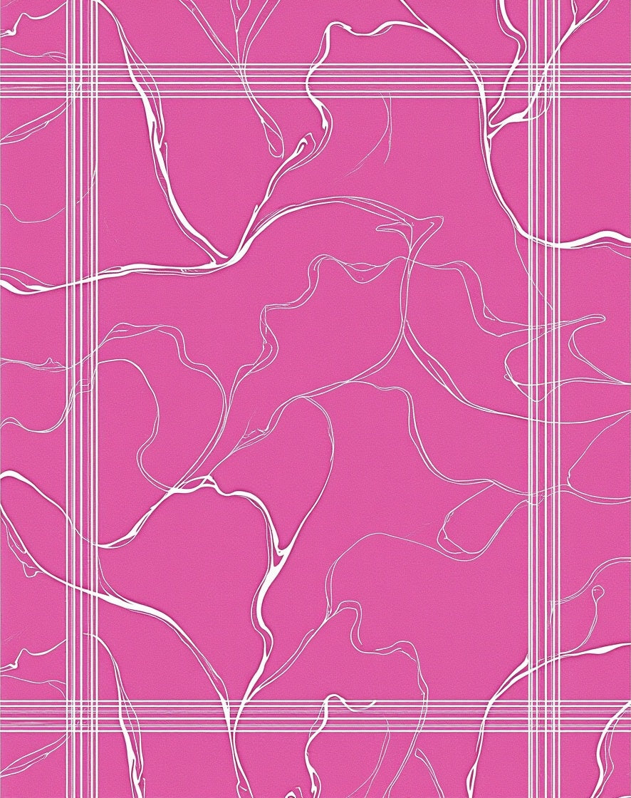Pink Wavy Linear Contemporary Abstract Rug