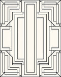 Monochromatic Geometric Art Deco Pattern Rug