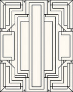 Monochromatic Geometric Art Deco Pattern Rug