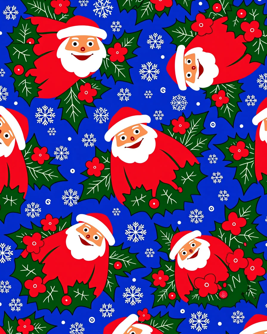 Happy Santa Holly Snowflake Collection Rug