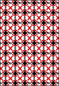 Bold Red Black Geometric Lattice Rug