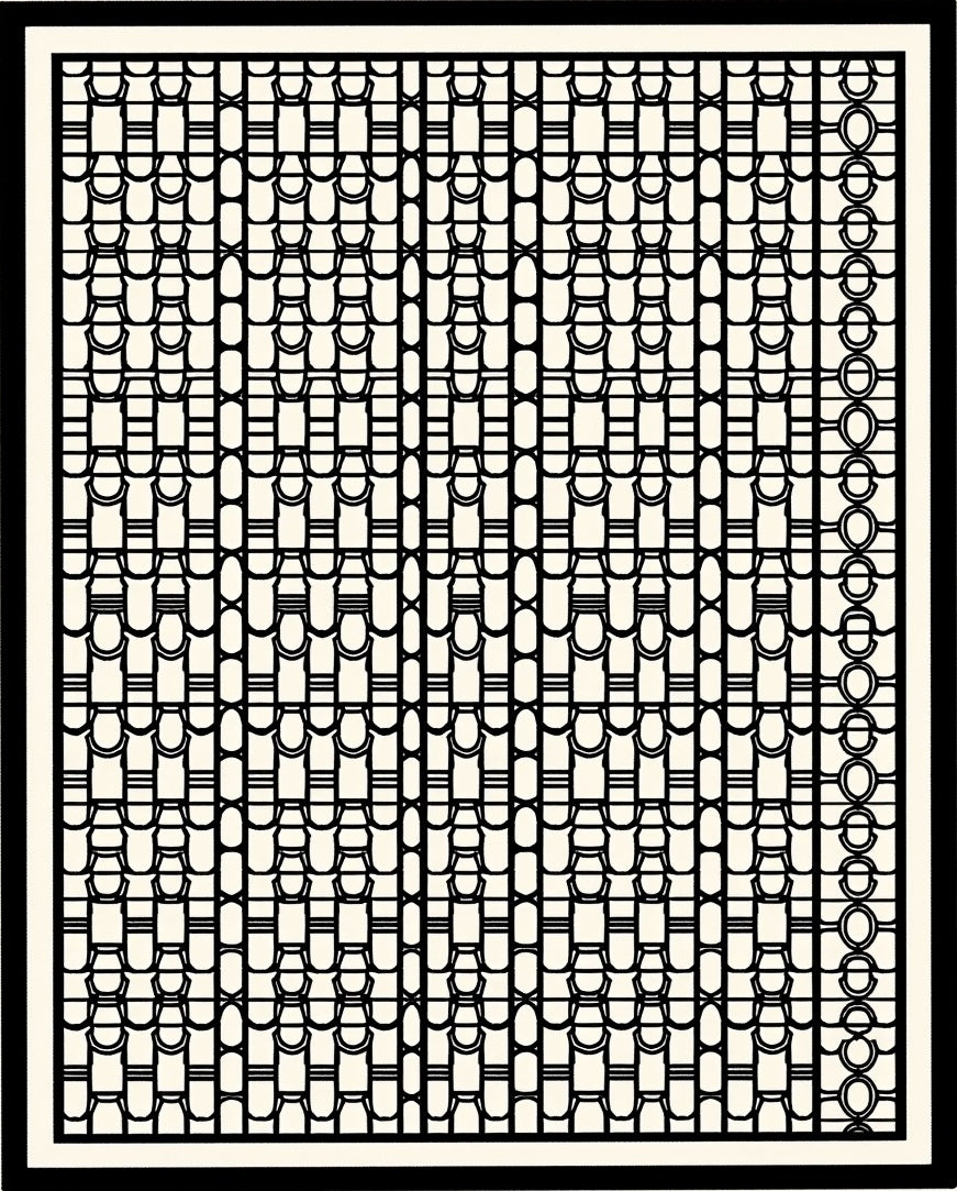 Retro Architectural Lattice Pattern Rug