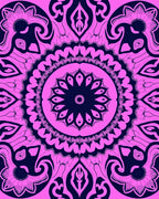 Vibrant Pink Floral Mandala Design Rug