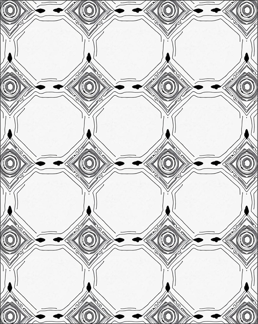 Intricate Geometric Diamond Pattern Rug