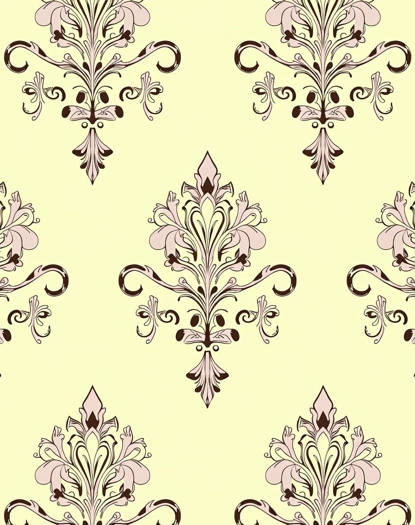 Vintage Floral Damask Patterned Rug