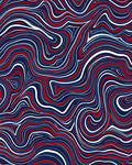 Abstract Red White Blue Swirl Pattern Rug