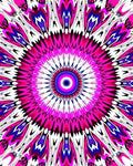 Vivid Pink Blue White Kaleidoscope Rug