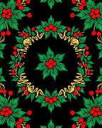 Red Green Holly Berry Garland Pattern Rug