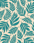 Teal Leafy Pattern Design Rug
