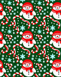 Joyful Snowman Candy Cane Snowflake Scatter Rug