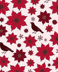 Rustic Red Floral Bird Pattern Rug