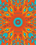 Bold Retro Floral Mandala Design Rug