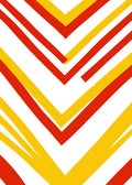 Bold Red Yellow Chevron Pattern Rug