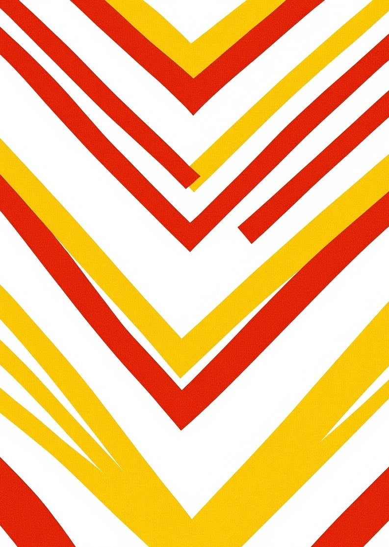 Bold Red Yellow Chevron Pattern Rug