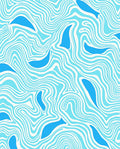 Blue Fish Flowing Wave Pattern Rug
