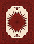 Ornate Floral Sunburst With Intricate Border Rug