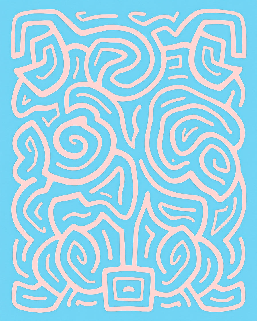Abstract Swirl Pink Pattern Rug