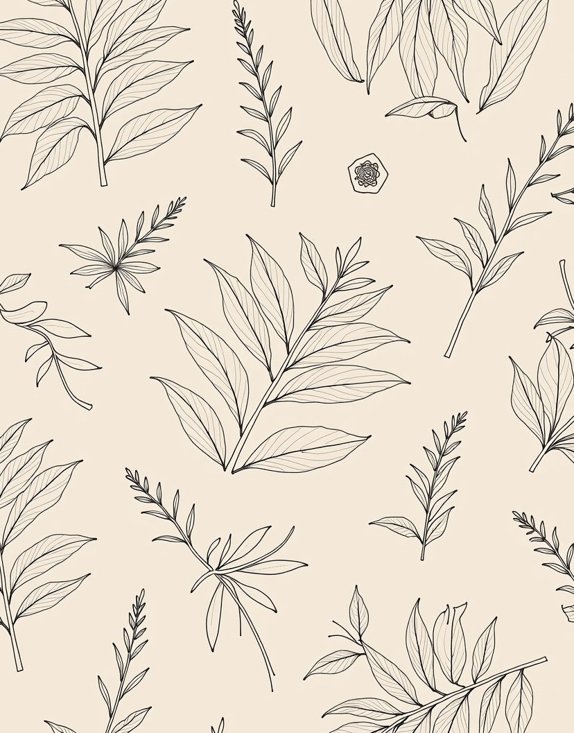 Botanical Sketch Pattern Rug