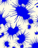 Splatter Print Abstract Blue Rug
