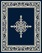 Elegant Cream Ornamental Damask Rug