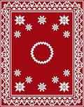 Bold Red White Floral Medallion Rug