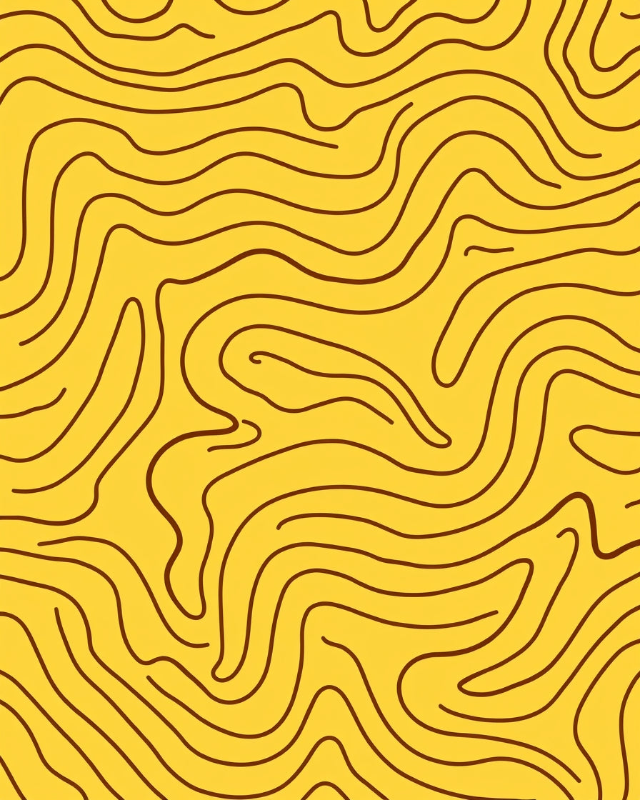 Flowing Abstract Yellow Pattern Rug