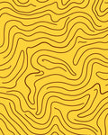 Flowing Abstract Yellow Pattern Rug