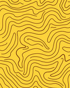 Flowing Abstract Yellow Pattern Rug