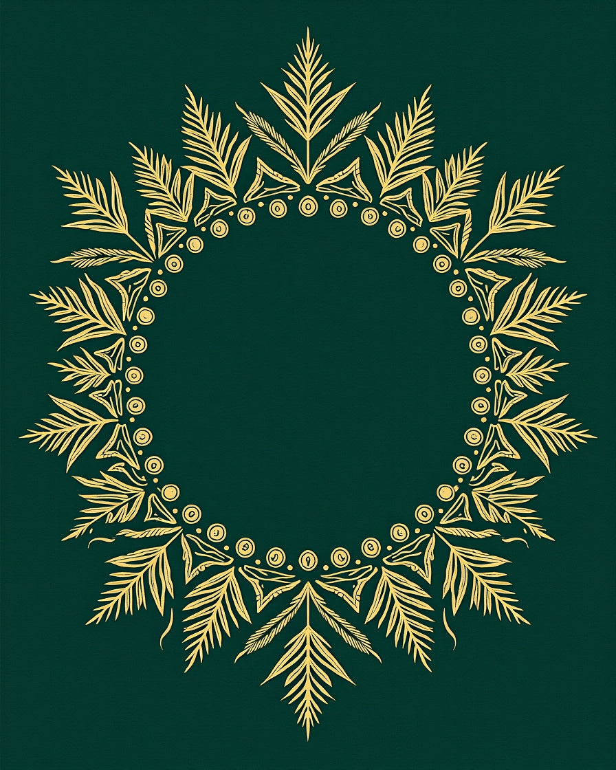 Gold Leaf Mandala Style Rug