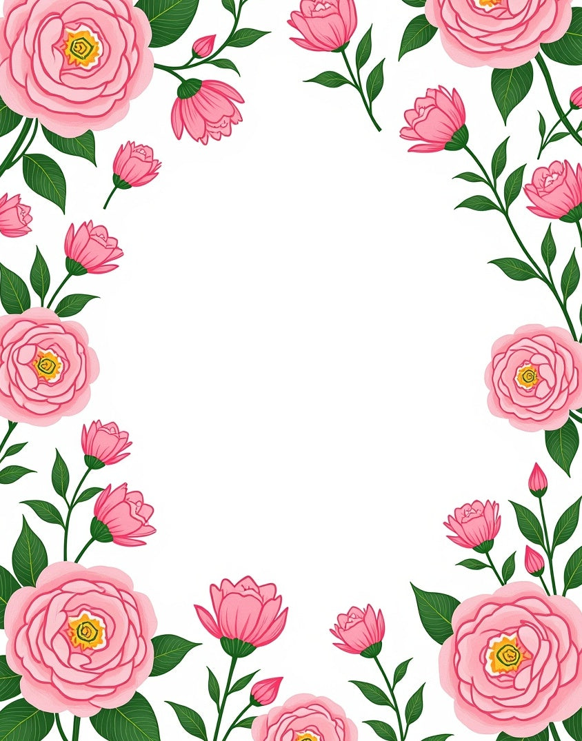 Pink Floral Garden Pattern Rug