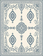 Ornate Diamond Swirl Pattern Rug