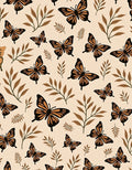 Brown Butterfly Leaf Pattern Rug