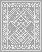 Intricate Lattice Floral Border Design Rug