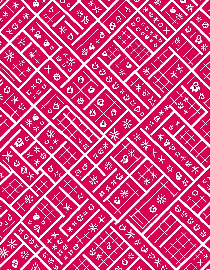 Whimsical Geometric Symbol Pattern Rug
