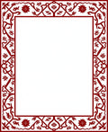 Elegant Red Floral Vine Border Design Rug