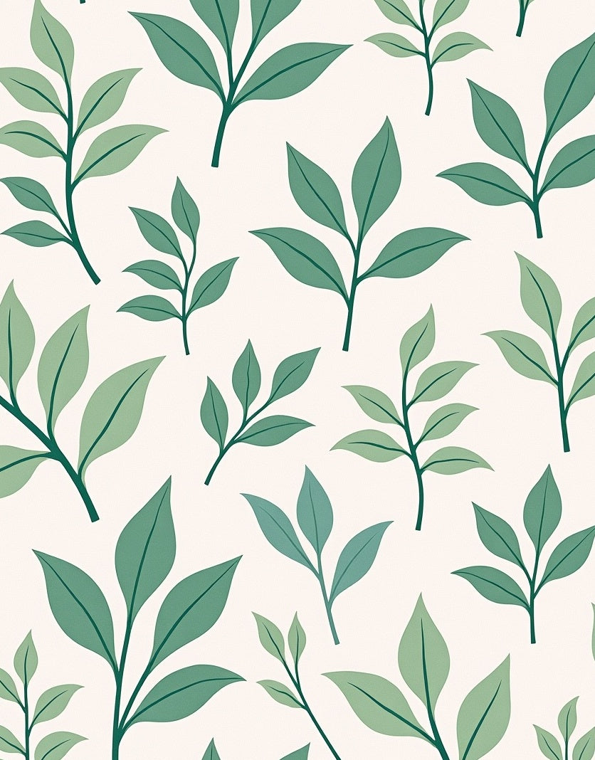 Botanical Spring Leaf Pattern Rug
