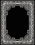 Intricate White Floral Scroll Frame Design Rug