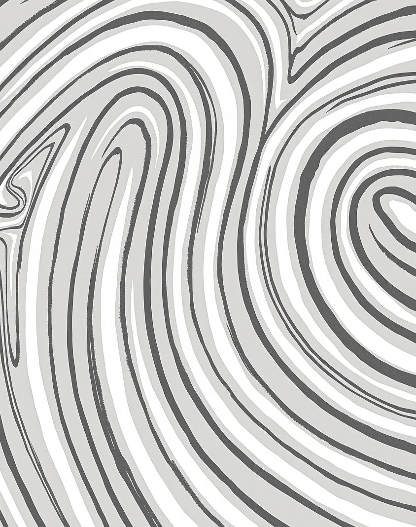 Abstract Swirling Gray Stripe Design Rug