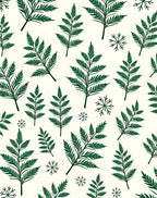 Green Fern Snowflake Pattern Rug