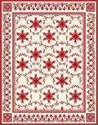 Red Floral Starburst Traditional Pattern Rug