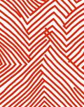Bold Red Line Geometric Design Rug