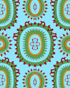 Oval Medallion Floral Pattern Rug