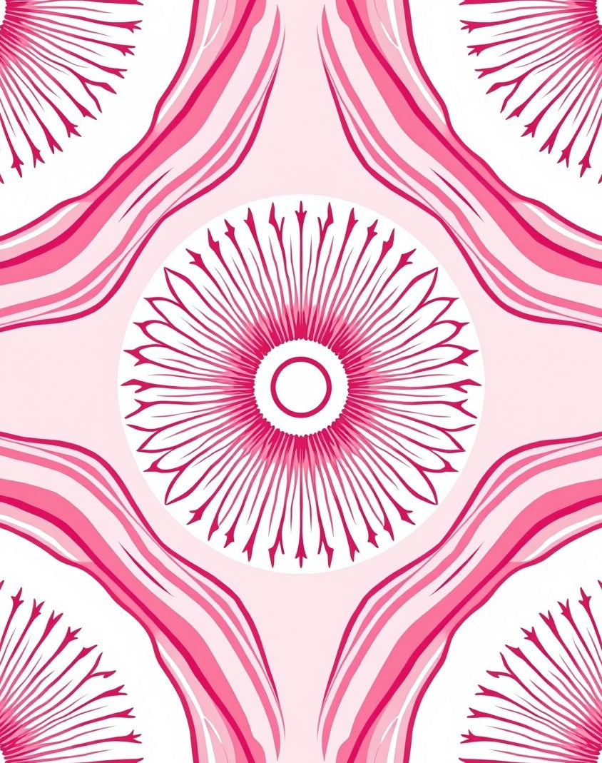 Radiant Pink Floral Pattern Rug