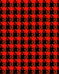 Bold Red Black Houndstooth Pattern Rug