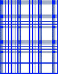 Blue White Classic Plaid Design Rug