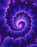 Vibrant Violet Swirl Fractal Pattern Rug